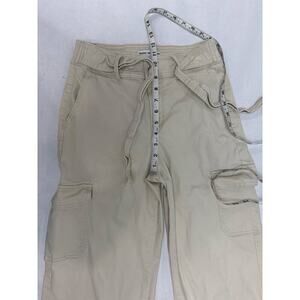 Marc New York Cargo Pants Cream Pockets Belt Cotton Grunge Wide Leg - Size 4